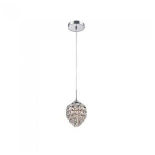 Pendente Pinha Cromado 1xG9 Ø15cm- +Luz Iluminação PE-030/1.15CL-Padrão capa Site-Decor Lumen 