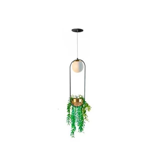 Pendente Preto e Cobre com Globo Branco H52cm  1xG9 - Old Artisan PD5434PC