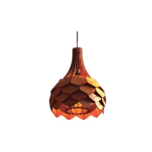Pendente Pinha Madeira - Decor Lumen