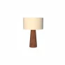 bajur Cônico 58xØ40cm Madeira e Tecido- Decor Lumen