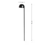 Balizador em Alumínio Preto 1xMR11 ∅12cm Linha Focus - Ideal E-1015-PT - Dimensões - Decor Lumen