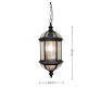 Pendente Preto Metal e Vidro 1xE27 43cm Linha Lighting Store - Evoled LO-1424  - Dimensões - Decor Lumen