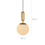 Pendente Capsule Big G Ø14cm com Globo Branco 1XG9 Metal Dourado- TKS Iluminação 1792  MEDIDAS