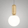 Pendente Capsule Big G Ø14cm com Globo Branco 1XG9 Metal Dourado- TKS Iluminação 1792  AMBIENTE