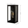Arandela Retangular Marrom Alumínio e Vidro 1xE27 25cm Linha Shine - Ideal 260 - VT- Dimensões - Decor Lumen