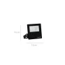Refletor Led Preto com medidas 