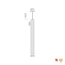 Pendente Orion Nano Tubo Branco 50cm - dim