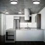 cozinha decorada com plafons rings