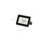 Refletor LED Bivolt Preto 10W com medidas 