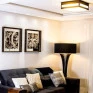 Plafon Sobrepor Quadrado CLEAN em Madeira Imbuía 2xE27 30cm- FOX lustres P08-C-IMB-Ambientado_Decor Lumen