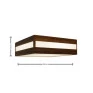Plafon Sobrepor Quadrado CLEAN em Madeira Imbuía 2xE27 30cm- FOX lustres P08-C-IMB-Padrão Dimensões-Decor Lumen 