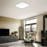 Plafon Flutua Sobrepor Quadrado Branco Aluminio e acrilico 24cm 2xE27-Usina -Ambientado- Decor Lumen 