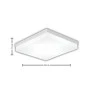 Plafon Flutua Sobrepor Quadrado Branco Aluminio e acrilico 24cm 2xE27-Usina- Dimensões-Decor Lumen 