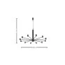 Pendente Gino Preto Alumínio e Acrílico por Waldir Junior 12xG9 45cm - USINA 51055-12- Padão Medidas -Decor Lumen 