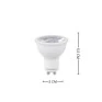 Lâmpada LED Dicróica MR16 4.8W 2700K- Evoled 3135 -Medidas site-Decor Lumen 