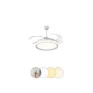 Ventilador Branco Led 30w 3000lm Multitemperatura Air Plus Pá transparente Bivolt -OPUS