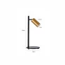Abajur de Mesa Kalla Dourado e Preto 1xGU10 -Dimensões Decor Lumen