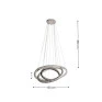 Pendente Cromado e Cristal 95w 3000K - Dimensões - Decor Lumen