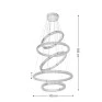 Pendente em LED Cristal Cromado 16w 3000K a 6000K 5m - Linha Aliança - Dimensoes - Decor Lumen