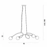 Pendente Vidro e Metal Dourado/Opalino 4-G9 25w Linha Alata - Dimensões - Decor Lumen