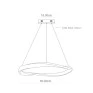 Pendente Acrílico e Metal 3000K 24w Linha Mobius - Dimensões - Decor Lumen