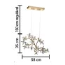 Pendente Metal e Cristal 3000K - Hevvy SL-5861/H1 - Dimensões - Decor Lumen