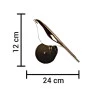 Arandela Alumínio, Ferro e Acrílico Dourada Bird 3000K - Hevvy SL-0588/W1 GD - Dimensões - Decor Lumen