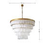 Pendente Dourado Alumínio e Cristal Rocha 27XE-14 Linha Felsen - ROCHA-120 - DNA Lustres - Dimensões - Decor Lumen