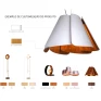 Pendente Horizon 180x19cm LED 83W 2700K Bivolt - Accord 1472.18 (18 Nogueira) Decor Lumen  customização