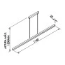 Pendente Preto Fit LED 32W 3000K - Dimensão