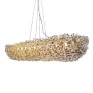 Pendente Dourado Canoa em Cristais lado - Decor Lumen