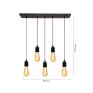 Pendente Industrial Preto 5XE27 Dim. - Decor Lumen