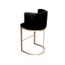 Banqueta Debora Slim 90cm Inox Dourado e Preto - Bel Metais-Detalhe parte Costas- Decor  Lumen 