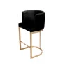 Banqueta Debora Slim 90cm Inox Dourado e Preto - Bel Metais-Detalhe Lateral-Decor Lumen 
