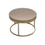 Mesa de Centro Florença Decorativa em Aço Inox Gold e Vidro Amendoa 70cm-Bel Metais-Padrão Capa Site-Decor Lumen 