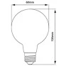 Lâmpada LED Balloon Filamento G95 4,5W Ambar- Brilia-Medidas Site-decor Lumen 
