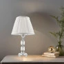 Abajur de Vidro e Metal 35cm Cúpula Branca - Uni Presentes (