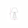 Abajur Facetado 58xØ40cm Madeira e Tecido -Decor Lumen
