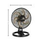 Ventilador de Mesa em Plástico Preto Delta Free -Venti Delta-Padrão Medidas -Decor Lumen 