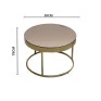 Mesa de Centro Florença Decorativa em Aço Inox Gold e Vidro Amendoa 70cm-Bel Metais-Padrão Capa Site-Decor Lumen 