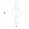 Arandela Dourado/Branco Metal e Vidro 2xG9 Linha Caiena - Bella HP003 - Dimensões - Decor Lumen