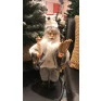 Papai Noel Branco e Cinza Florarte 30cm-Decor Lumen