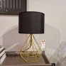Abajur Aramado Dourado e Preto Ø27cm - 1x E27 - Lumier LU17005-DR ambientado