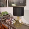 Abajur Aramado Dourado e Preto Ø27cm - 1x E27 - Lumier LU17005-DR ambientado