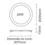 Painel LED Slim Redondo Branco 18W 120º 3000K - Evoled LE-4613 - Dimensões-Decor Lumen