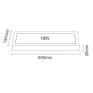 Painel LED Slim Retangular Sobrepor Branco 18W 120º 3000K Bivolt - Evoled LE-4485 - Dimensões - Decor Lumen