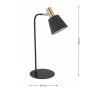 Luminária de Mesa Metal e Tecido Dourada/Preta 1xE14 Bivolt - Bella ME002 - Dimensões - Decor Lumen