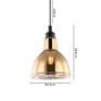Pendente Zahara Preto Metal /Dourado Vidro medidas