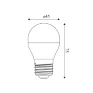 Lâmpada LED Mini Globo 3W 2700K Medidas