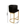 Banqueta Debora Slim 90cm Inox Dourado e Preto - Bel Metais-Padrão Medidas Site-Decor Lumen 